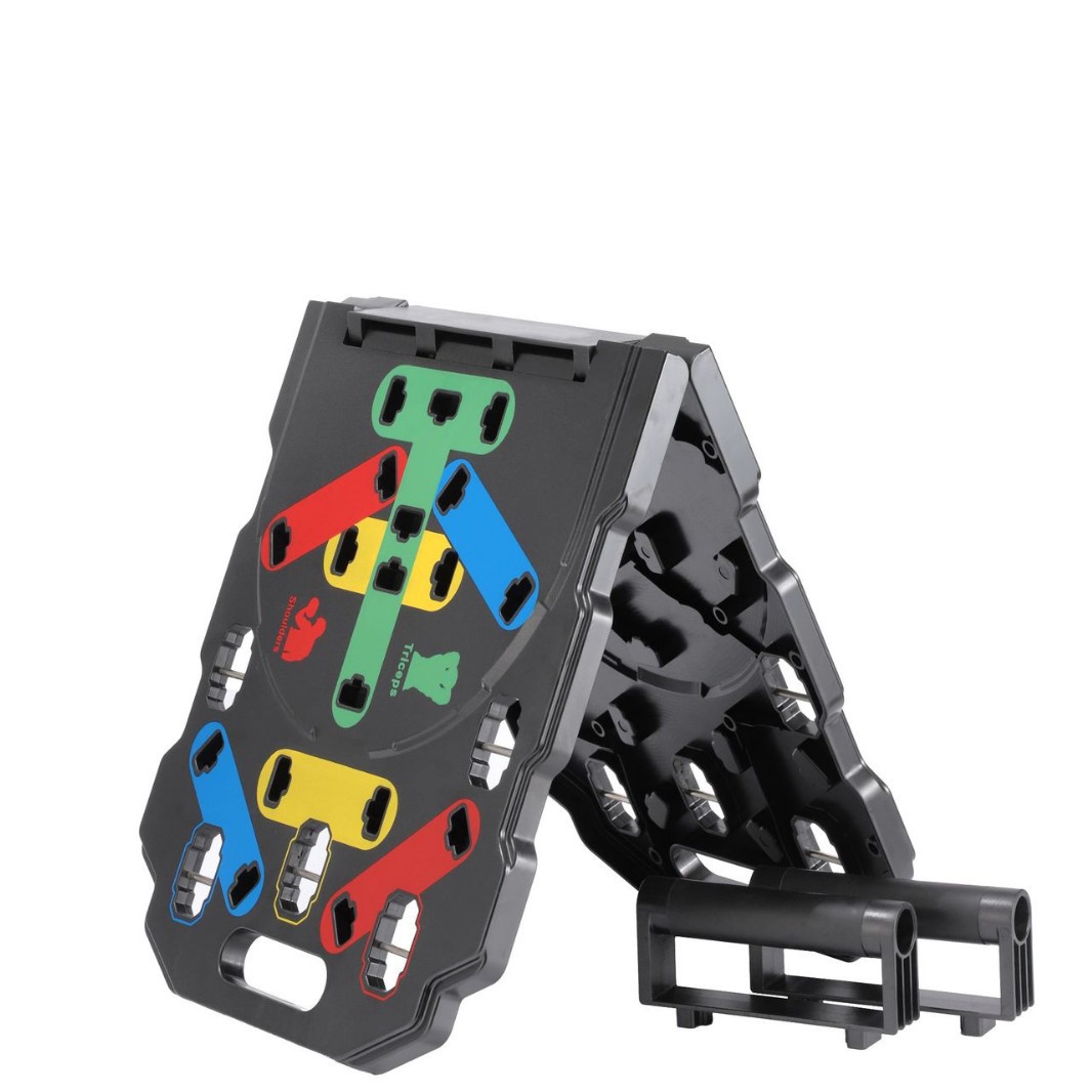 Push Up Board Foldable Multi Function - ポータブル折りたたみ式多機能プッシュアップボード＆ハンドル付きバー 筋力トレーニング