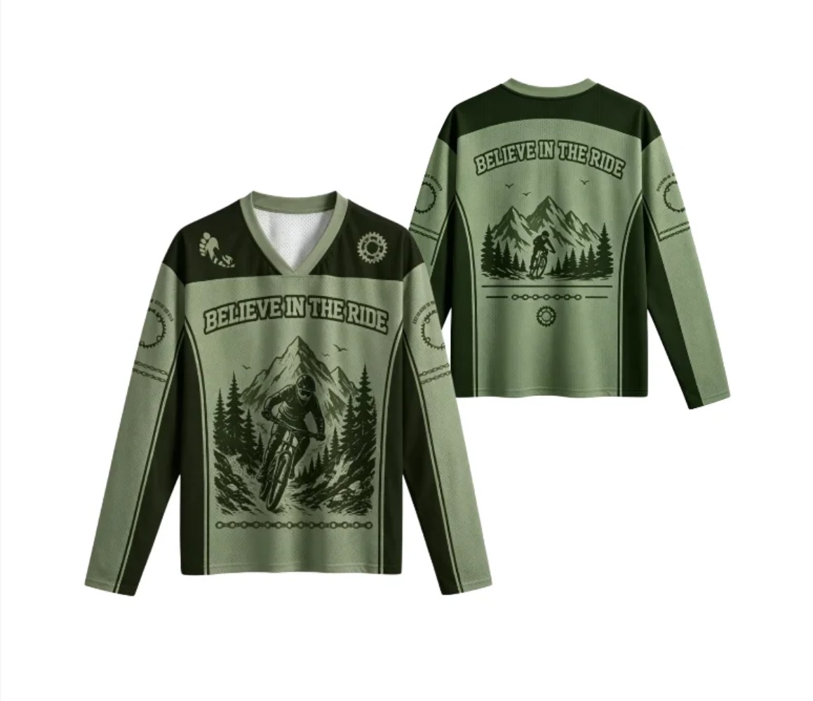 Cycling - 2026 マウンテンバイカー 3Dプリント メンズ レディース 長袖スポーツVネックTシャツ