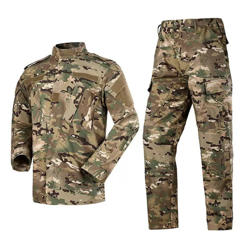 Hiking - 春秋のメンズ戦術制服セット屋外男性迷彩ミリタリーコンバットジャケット + カーゴパンツ男性ハイキング作業服スーツ