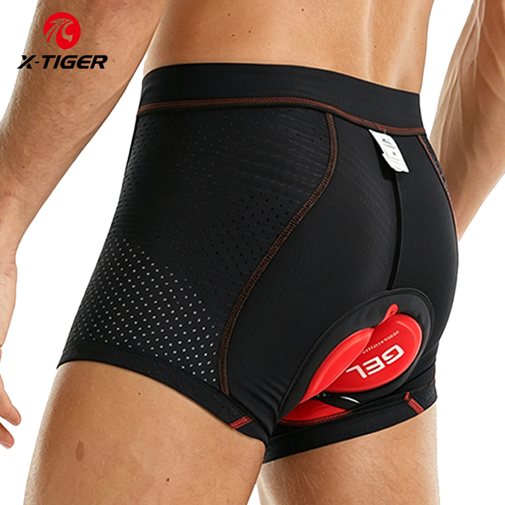 Padded Cycling Shorts 5D Gel - X-Tiger サイクリング下着プロ 5D ゲルパッド耐衝撃サイクリングパンツアップグレードパッド入りマウンテン自転車ショーツ自転車下着