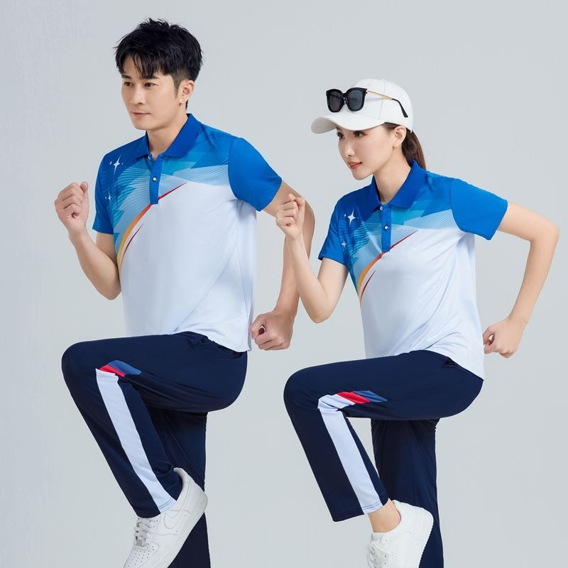 Team Sports - ユニセックスカジュアルスポーツセット ホワイトパンツ トップス ランニング フィットネス ダンスチームウェア
