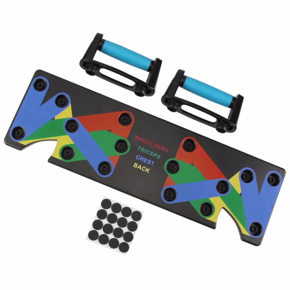 Push Up Board Foldable Multi Function - 新しいポータブル多機能プッシュアップボードセットハンドル付き折りたたみフィットネス機器胸腹部腕と背中のトレーニング