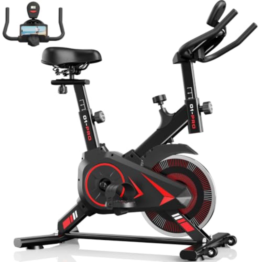 Exercise Bike Magnetic Resistance - 耐荷重350ポンド、スチールフレーム、黒色、スムーズな磁気抵抗、調整可能なシートを備えたホームジム用エクササイズバイク