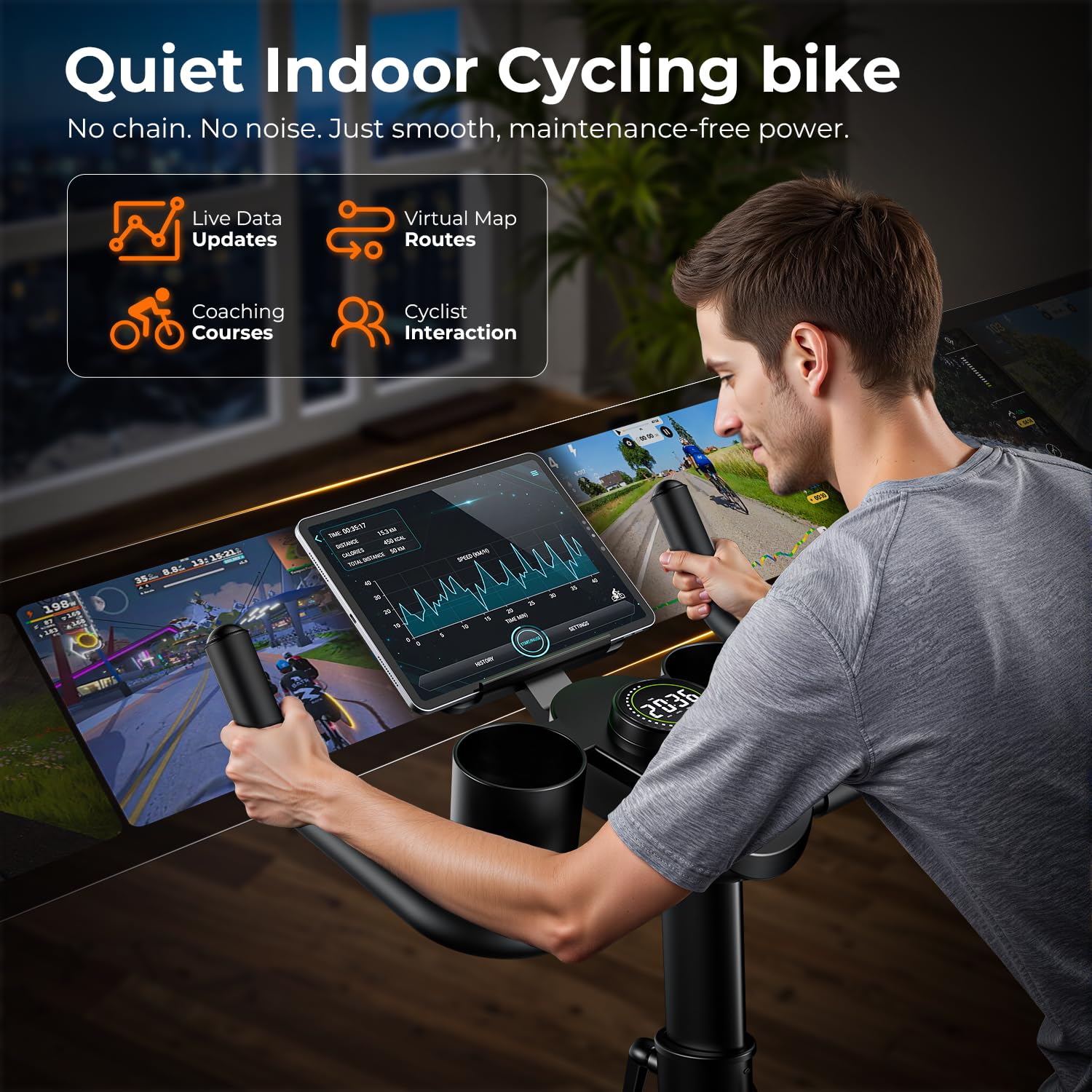 エクササイズバイク 磁気抵抗 300ポンド 静音 家庭用フィ - Exercise Bike Magnetic Resistance のレビューと価格