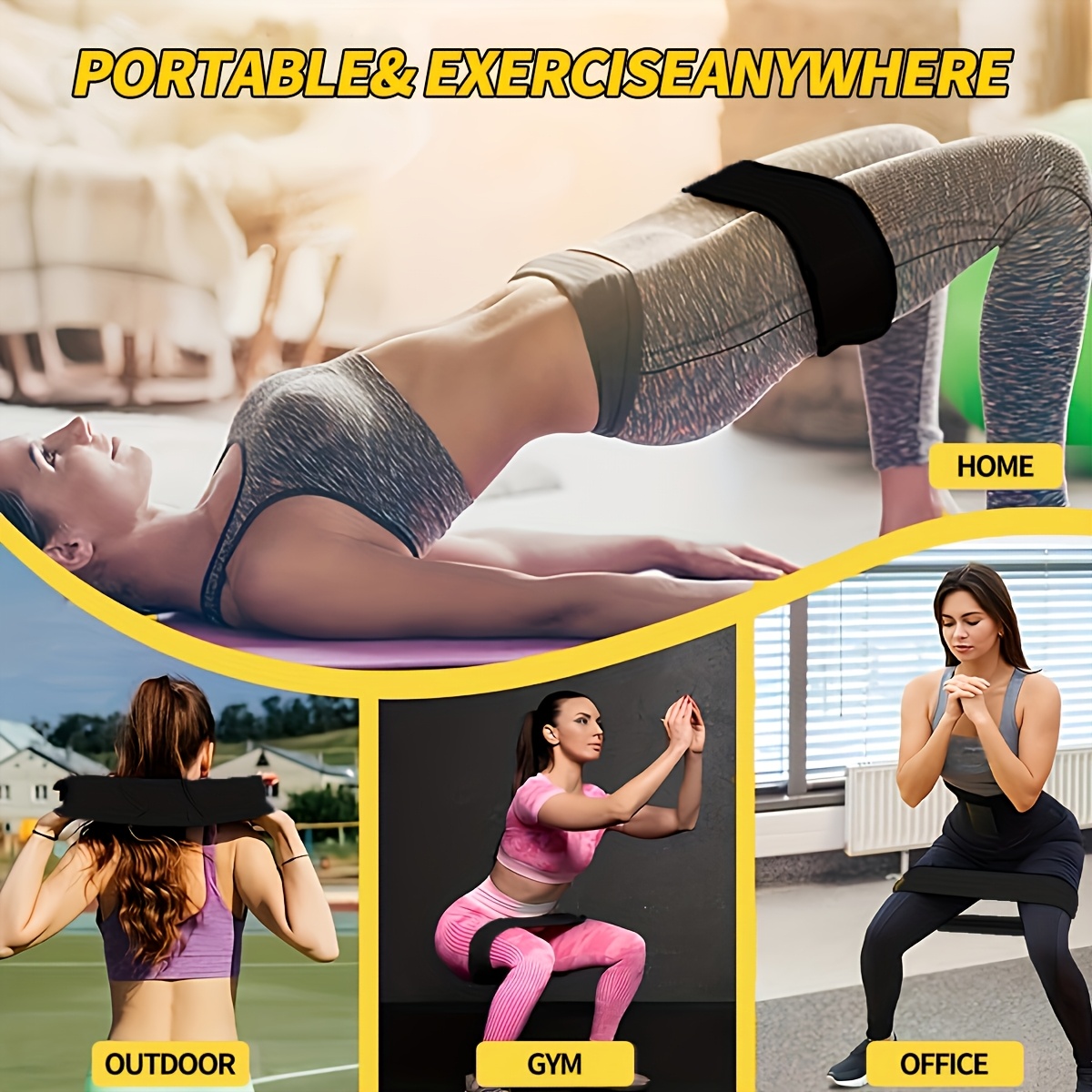 3本セットのレジスタンスバンド、脚やヒップ用の弾性エクササイ - Pilates Bar Kit With Resistance Bands のレビューと価格