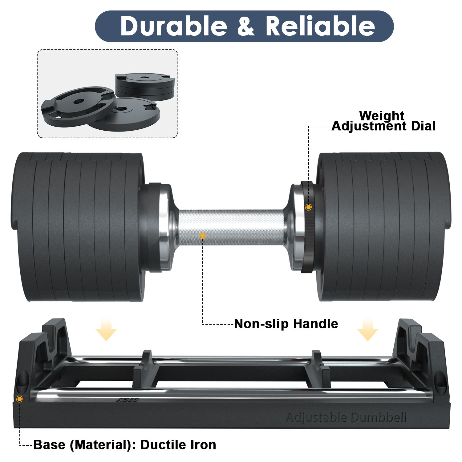 2026年型業務用ジム機器 鉄製調整可能ダンベル 筋力トレー - Adjustable Dumbbell Pair 40Kg のレビューと価格