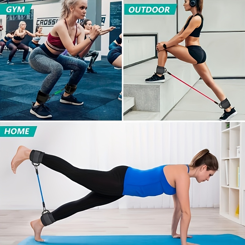 5個の足首抵抗バンド、アンクルストラップ付き足首抵抗バンド、 - Pilates Bar Kit With Resistance Bands のレビューと価格