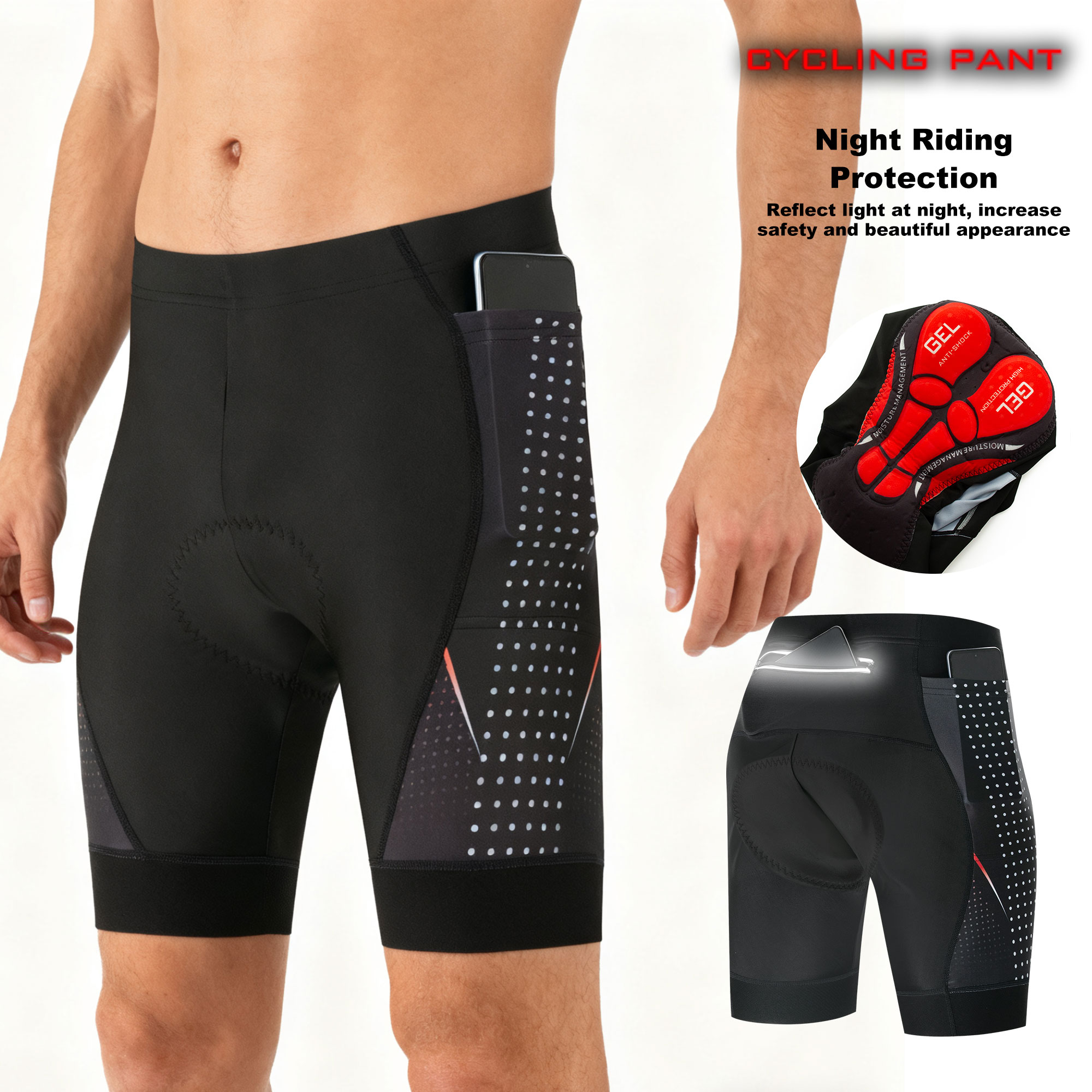 プレミアムロードバイクショーツ 5Dジェルパッド付き メンズ - Padded Cycling Shorts 5D Gel のレビューと価格