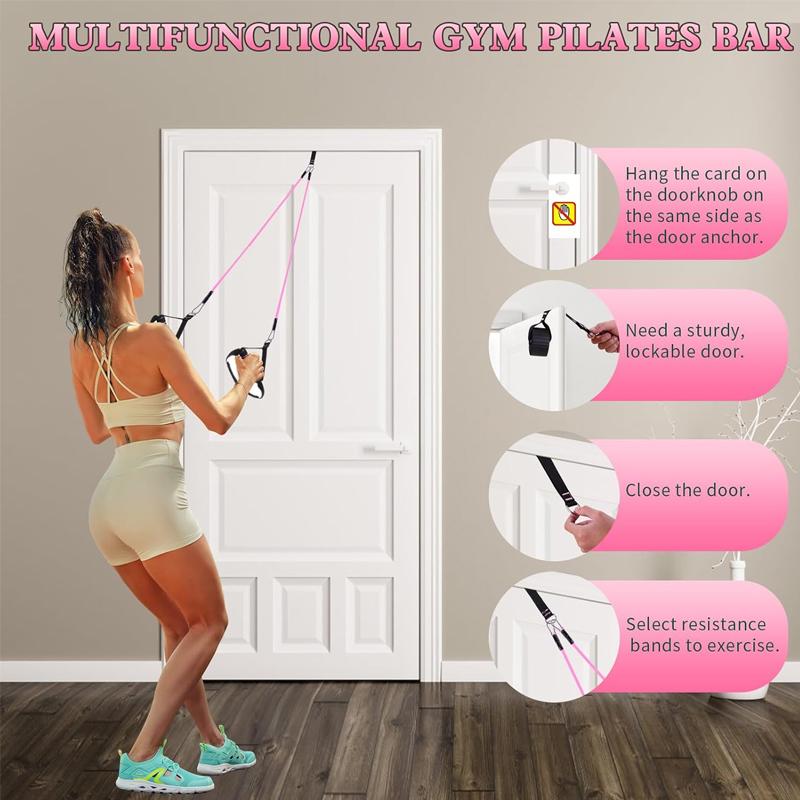 多機能ピラティスバーキット、弾性抵抗バンド付き、調整可能なス - Pilates Bar Kit With Resistance Bands のレビューと価格