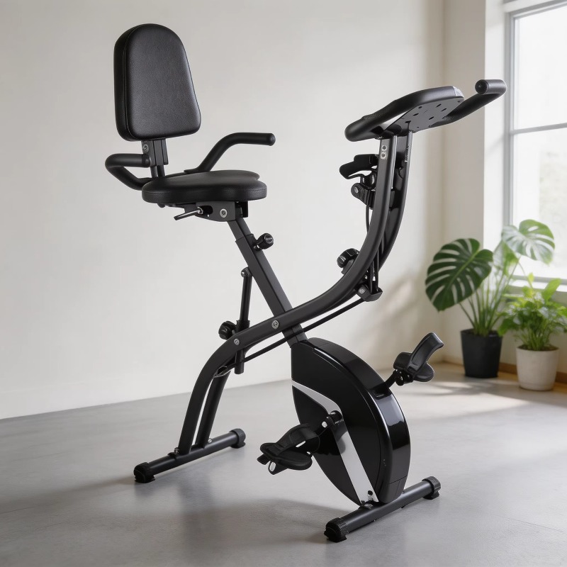 家庭用フィットネス折りたたみ式エクササイズバイク LCDディ - Exercise Bike Magnetic Resistance のレビューと価格