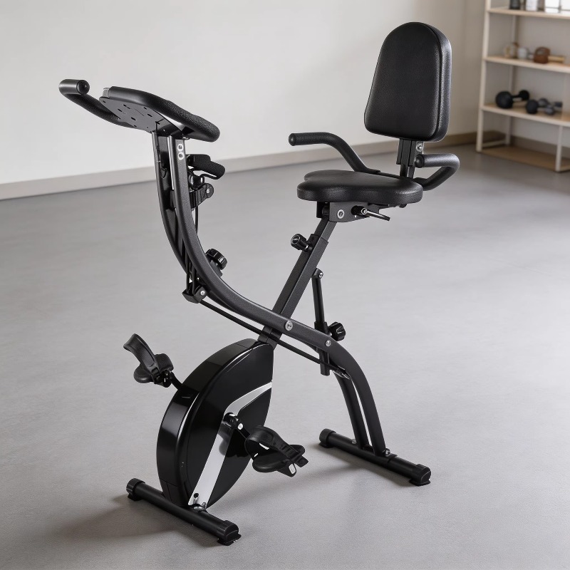 家庭用フィットネス折りたたみ式エクササイズバイク LCDディ - Exercise Bike Magnetic Resistance のレビューと価格