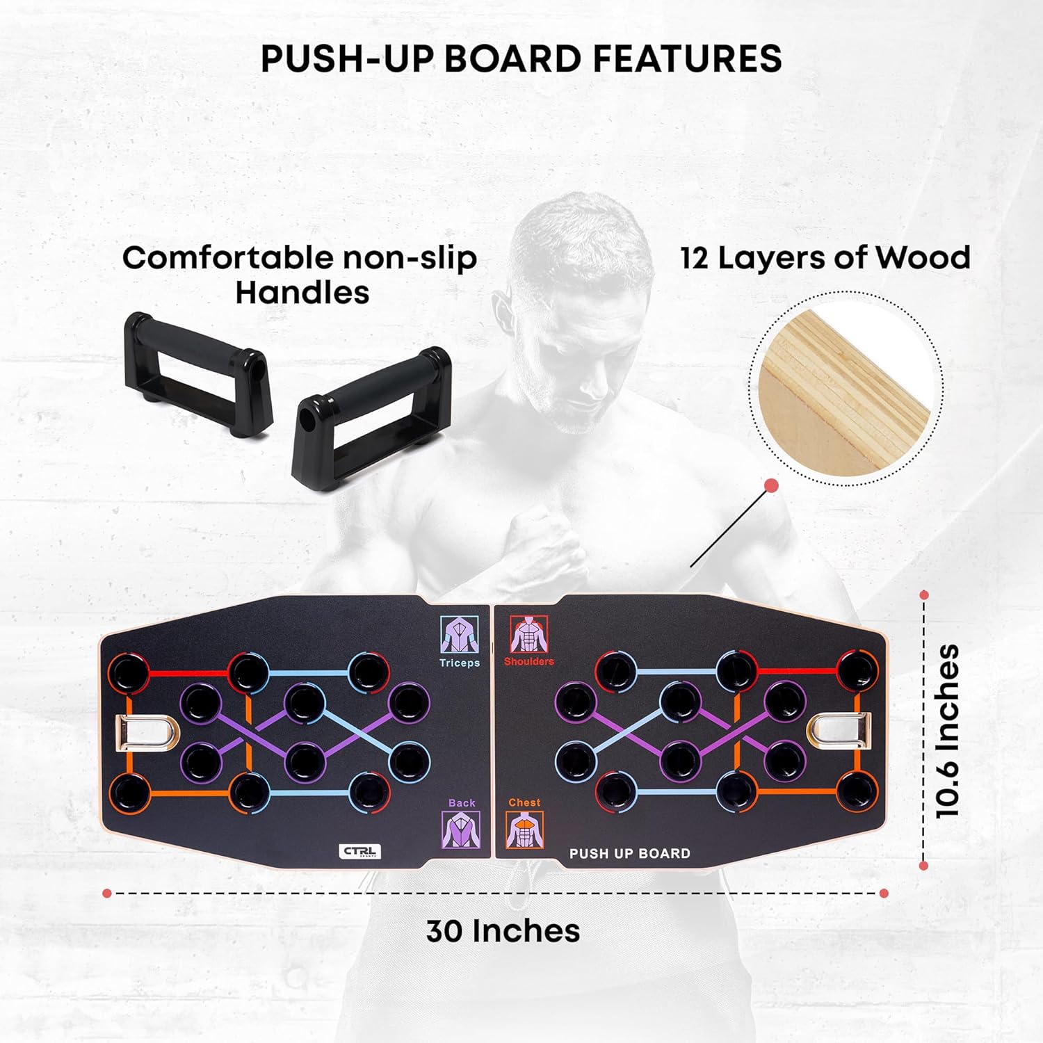 多機能折りたたみ式木製プッシュアップボード無垢材ホームフィッ - Push Up Board Foldable Multi Function のレビューと価格