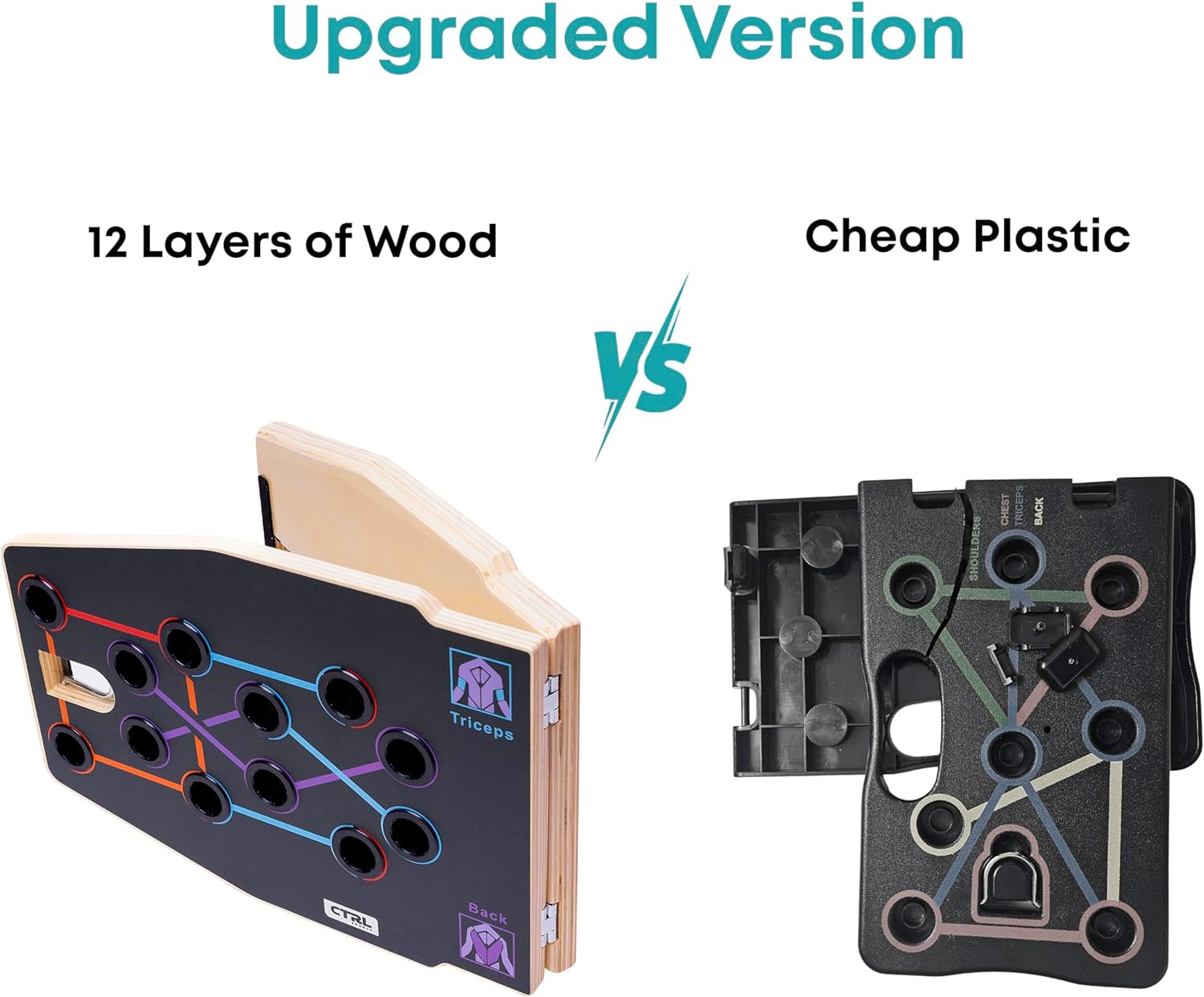 多機能折りたたみ式木製プッシュアップボード無垢材ホームフィッ - Push Up Board Foldable Multi Function のレビューと価格
