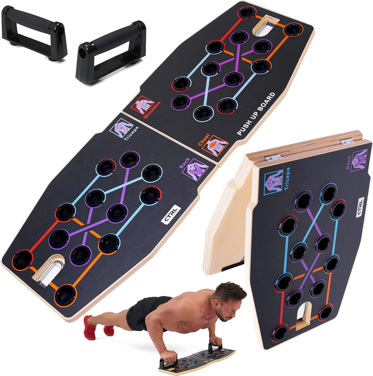 多機能折りたたみ式木製プッシュアップボード無垢材ホームフィッ - Push Up Board Foldable Multi Function のレビューと価格