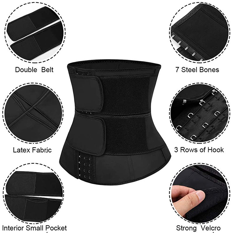 女性用ネオプレン製汗出しウエストトレーナー ダブルベルト ボ - Sweat Waist Trainer Belt Neoprene のレビューと価格