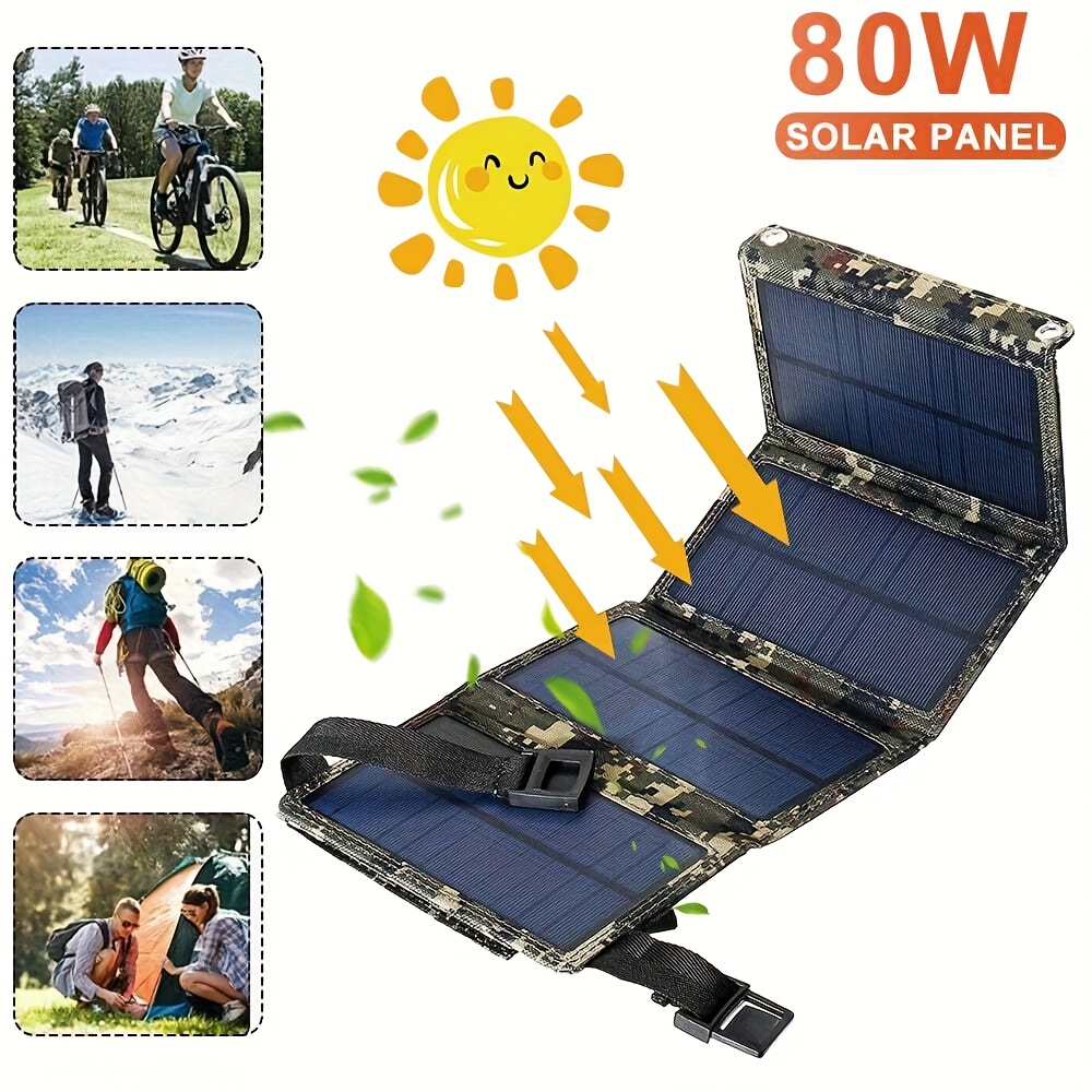 【ソーラーパネル】80Wポータブル折りたたみ式ソーラーパネル - Hiking のレビューと価格