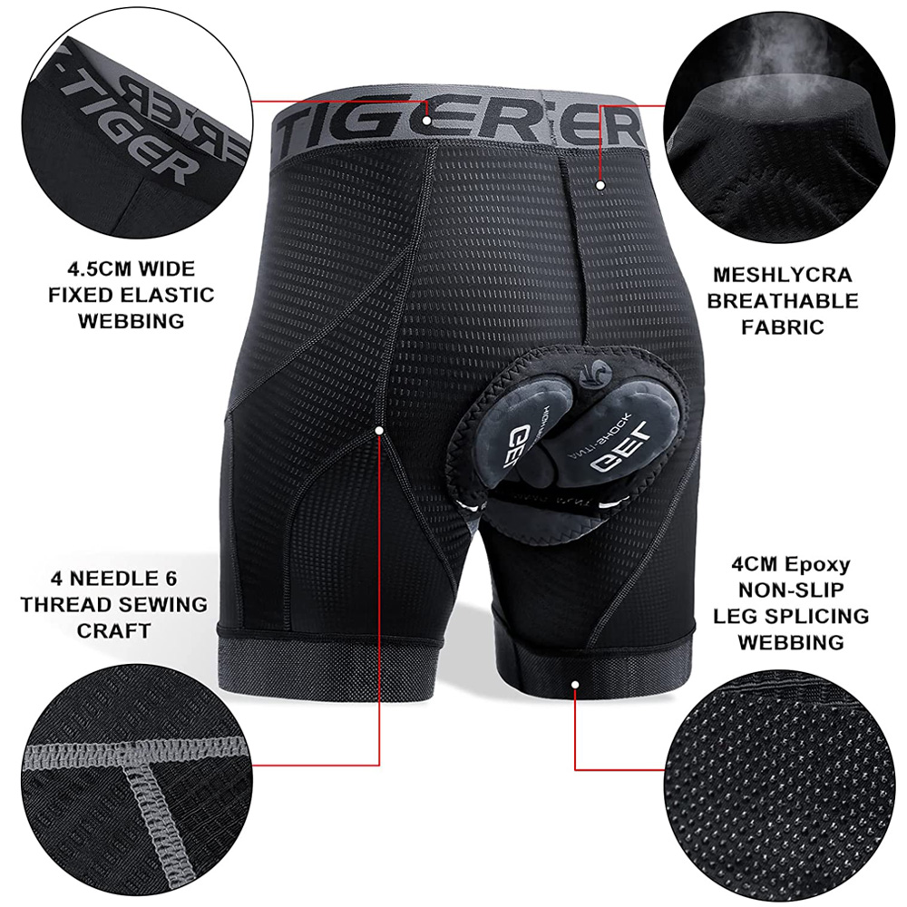 メンズ通気性サイクリング下着,パッド入りジェル,マウンテンバ - Padded Cycling Shorts 5D Gel のレビューと価格