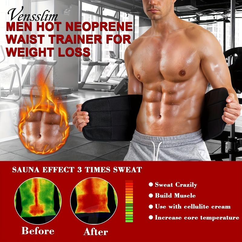 Vensslim 痩身圧縮サウナ汗トリマーベルト男性ウエスト - Sweat Waist Trainer Belt Neoprene のレビューと価格