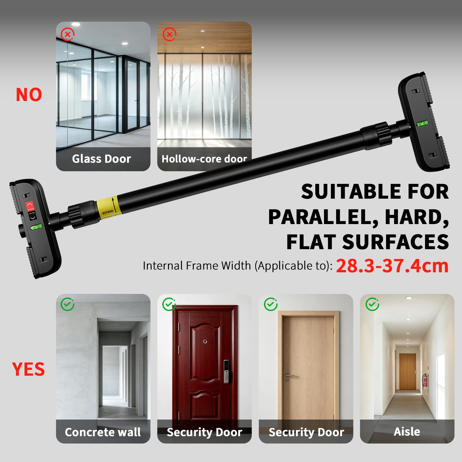 ドア枠用懸垂バー、ネジ不要、耐荷重440ポンド |   調節 - Door Pull Up Bar No Screw のレビューと価格