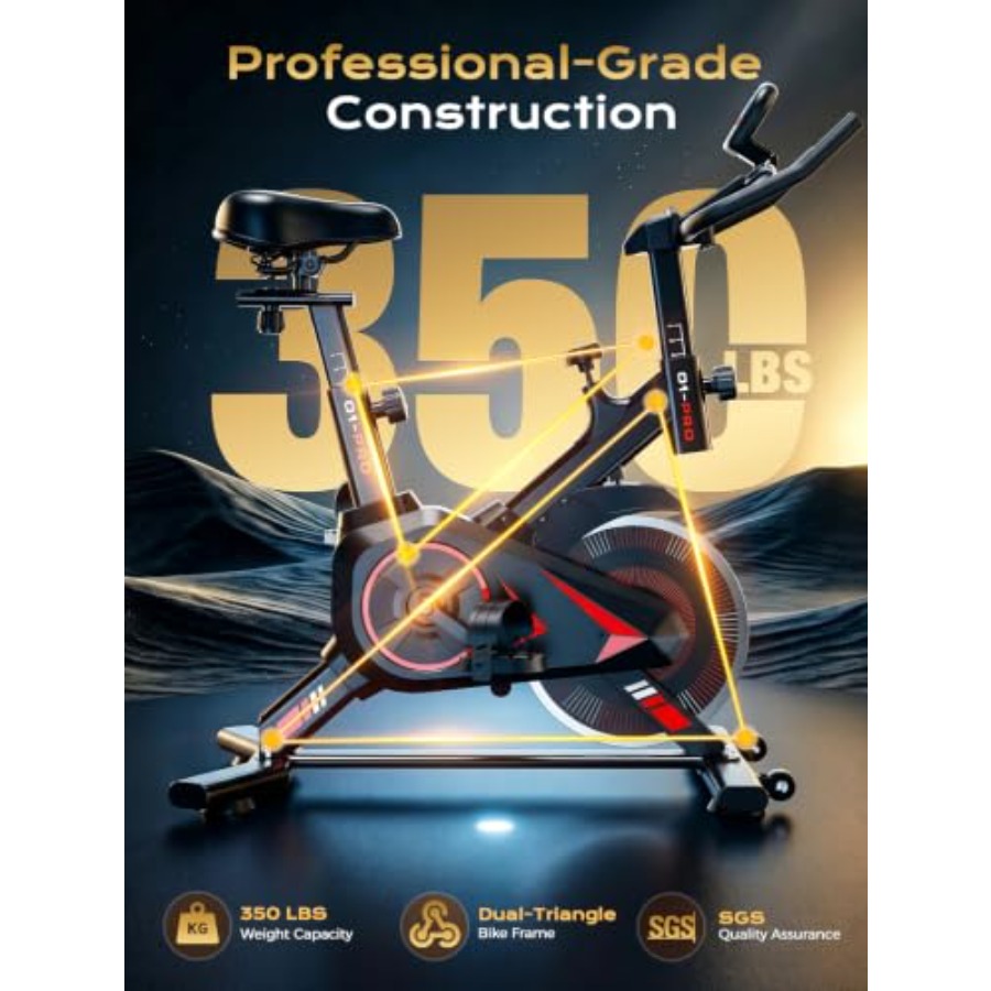 耐荷重350ポンド、スチールフレーム、黒色、スムーズな磁気抵 - Exercise Bike Magnetic Resistance のレビューと価格