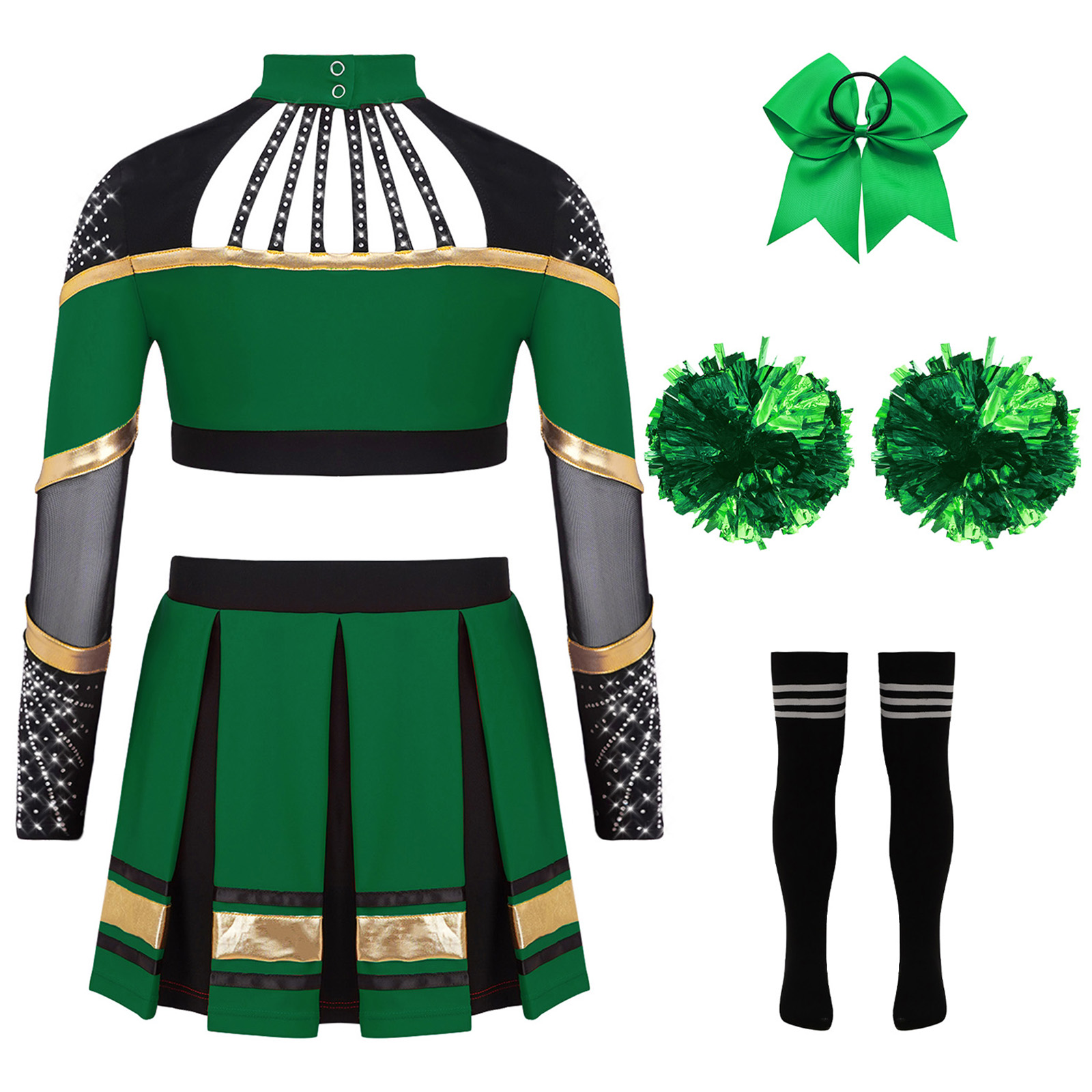 高校チアリーダーコスチューム 女の子用 ハロウィン チアリー - Team Sports のレビューと価格