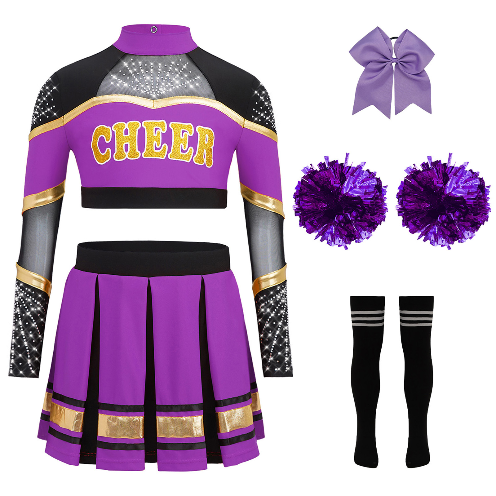 高校チアリーダーコスチューム 女の子用 ハロウィン チアリー - Team Sports のレビューと価格