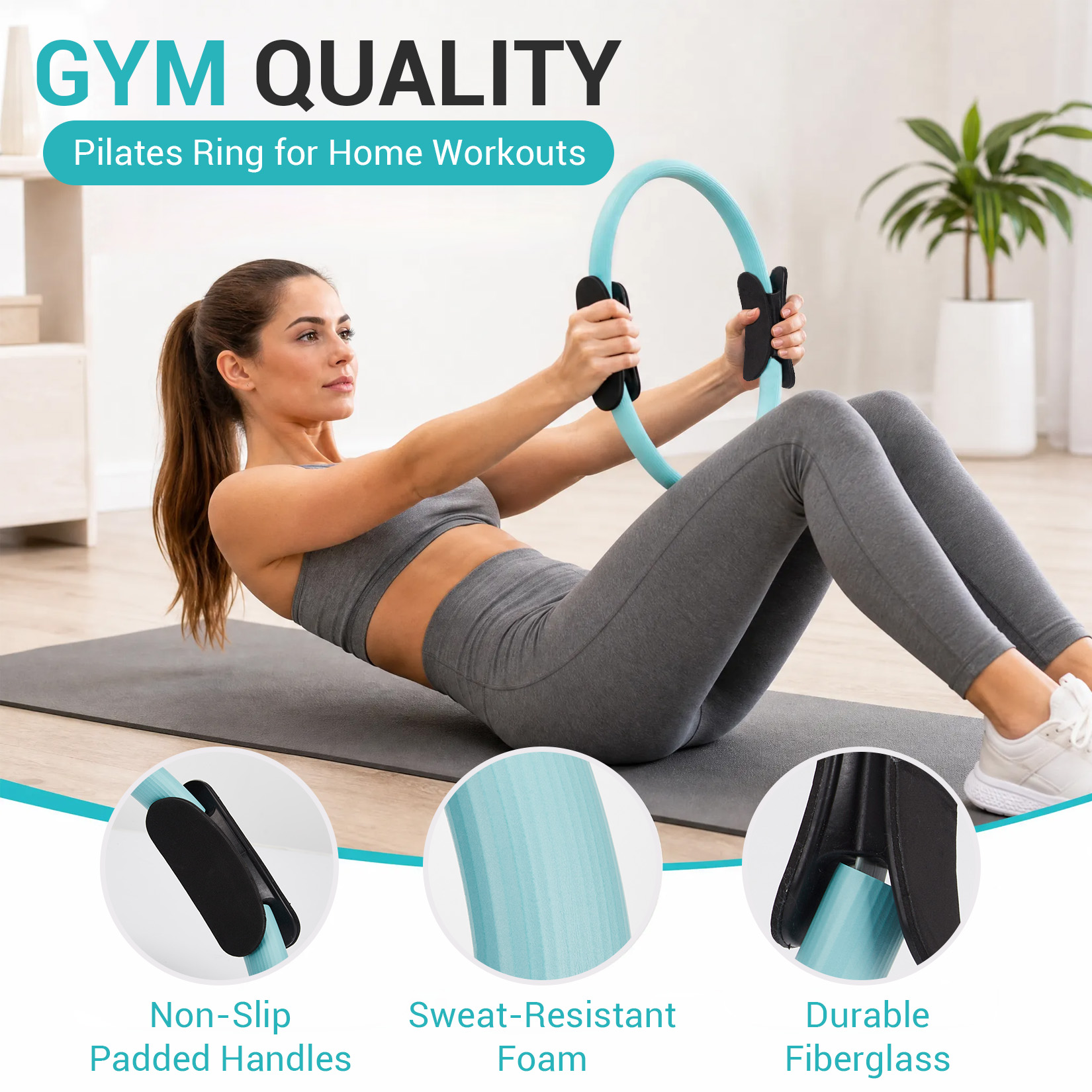 ピラティス トレーニングセット、6-in-1 ピラティスリン - Pilates Bar Kit With Resistance Bands のレビューと価格