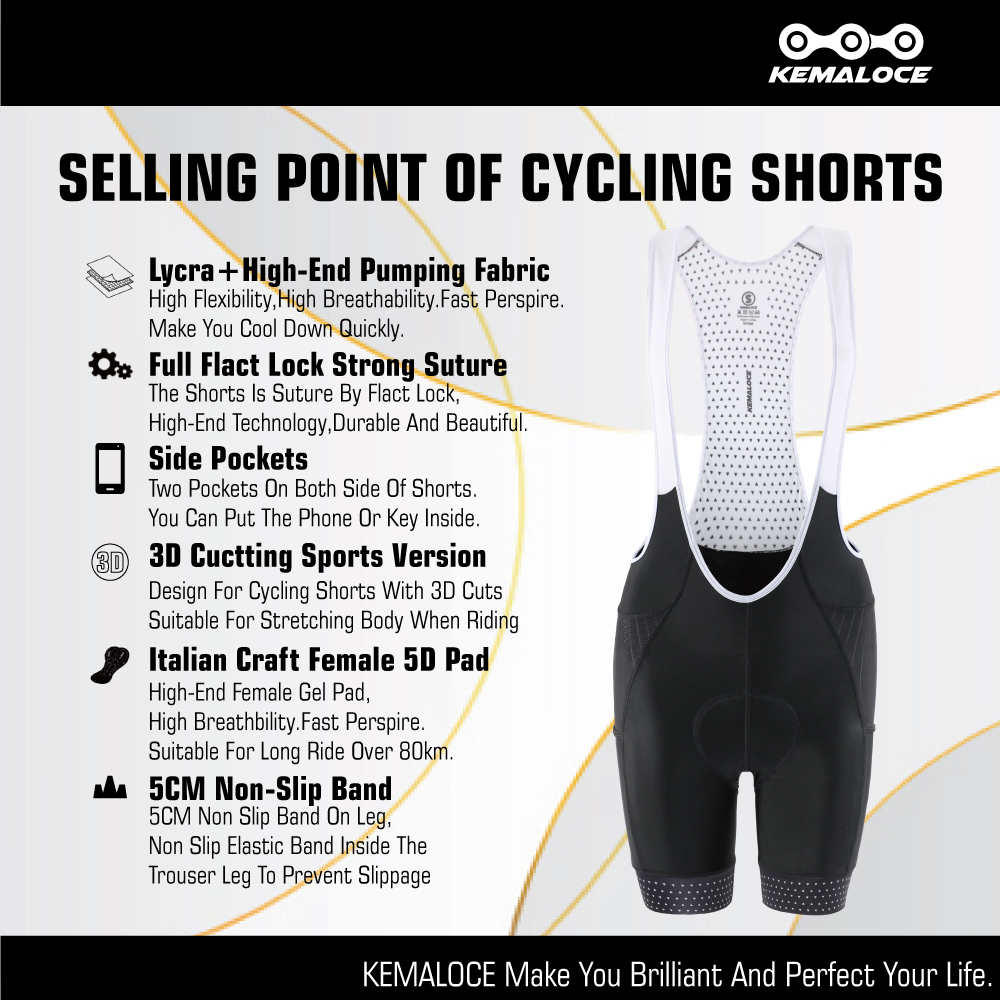 Kemaloce-女性用サイクリングショーツ,通気性のあるサ - Padded Cycling Shorts 5D Gel のレビューと価格